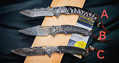 QMK-133 3 féle Damaszk Artvork bicska